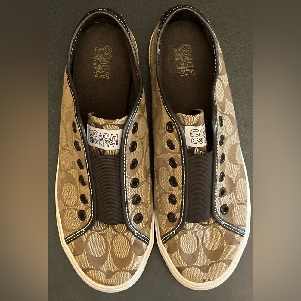Coach Vintage Slip-On Sneakers with Signature Pattern